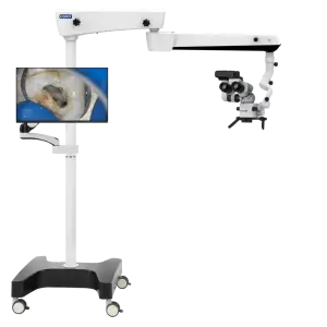 Endodontisches Mikroskop C-Clear 1 Standard COXO mit Monitor und Sony A6400 Kamera