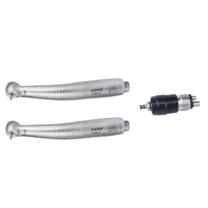 Kit Turbina Dentale con LED e Generatore H15-TPQ + Turbina dentale con generatore e LED con rilevamento carie H65-TPQ COXO + attacco rapido Midwest COXO
